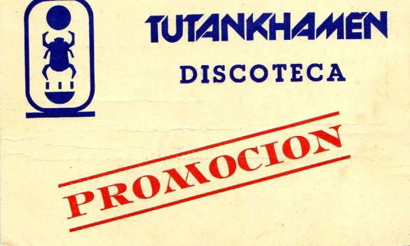 Entrada-promoci�n de la discoteca Tutankhamen de Gav� Mar (a�os 80)